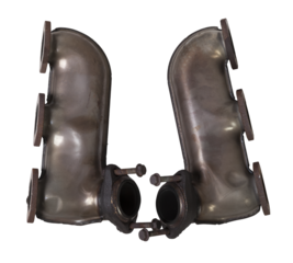 A automotive exhaust manifold isolated on white. Exhaust manifold car stock pictures, royalty-free photos, images.