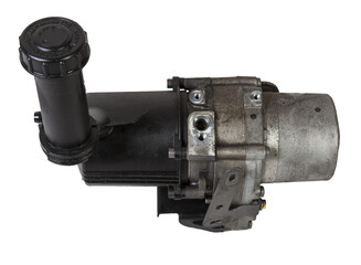 Vane pump or hydraulic power steering pump on a white background engine parts. Spare parts auto...