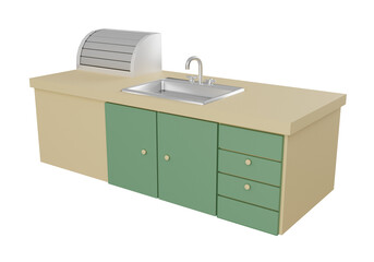 Kitchen sink .3D rendering