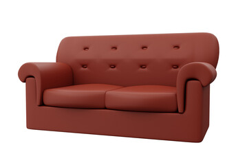 Obraz premium Brown couch with pillows.3D rendering