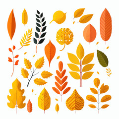Autumn leaves collection. Hand-drawn illustration isolated on white background