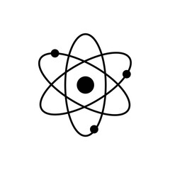 Atom simple symbol icon vector. Science logo symbol.