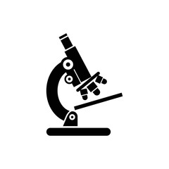 Detailed monocular microscope with three objectives icon vector. Analysis laboratory logo symbol.