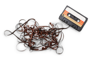 Old retro audio cassette tape 1980s