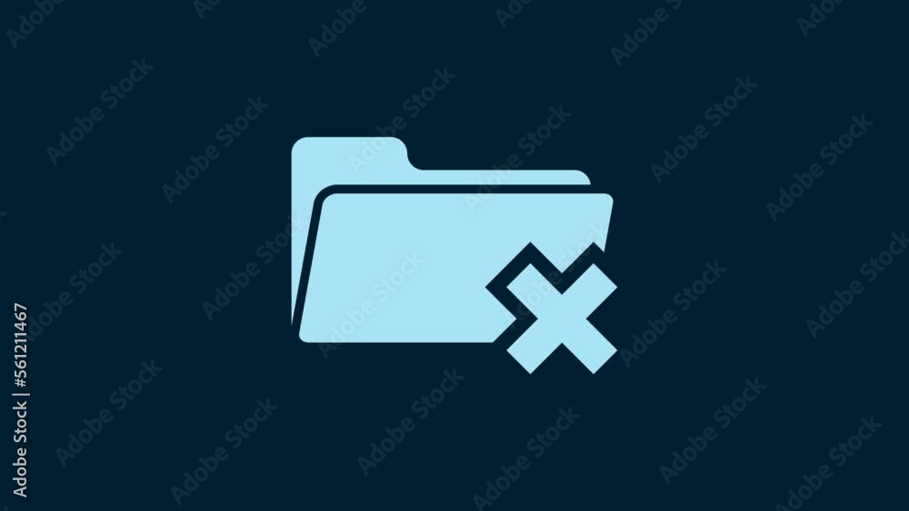 Poster white delete folder icon isolated on blue background. folder with recycle bin. delete or error folde