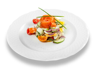 Appetizer on the White Plate Isolated