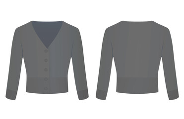 Long sleeve grey blouse. vector illustration
