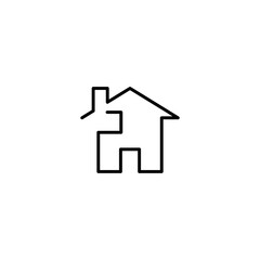 Simple residential house icon vector. Estate agency logo design, house ownership concept symbol.