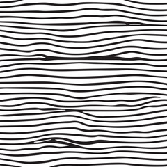 This is a beautiful black and white vector illustration featuring pattern of wavy horizontal lines. The lines are organic and flow seamlessly together, creating a mesmerizing and hypnotic effect. 