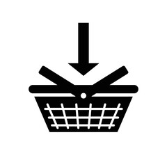 Add to shopping basket vector icon design. Ecommerce website button shopping icon. Add to cart, add to basket, add to shopping bag button design logo.