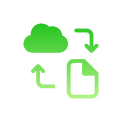 file transfer flat gradient icon