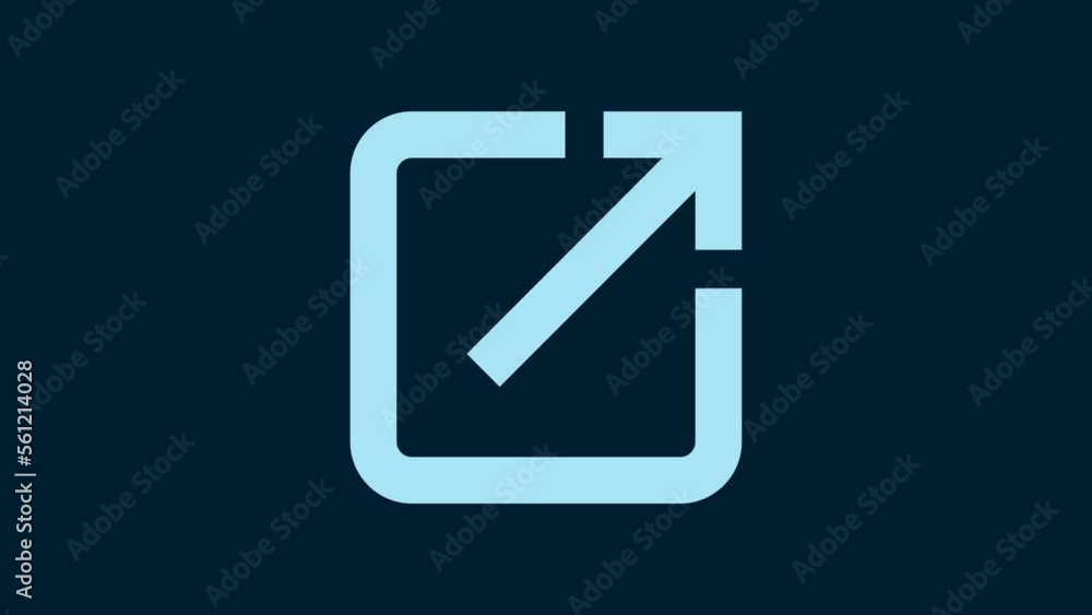 Poster white open in new window icon isolated on blue background. open another tab button sign. browser fra