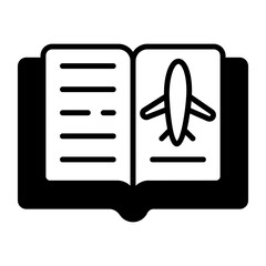 Airplane on book icon showing concept of aviation rules