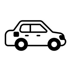 A customizable icon of car, concept of travel editable style