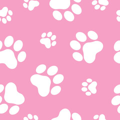 Fototapeta na wymiar Cat paw print seamless pattern.