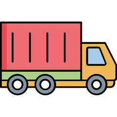 Cargo truck Trendy Color Vector Icon which can easily modify or edit

