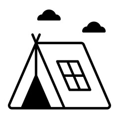 An amazing icon of camp in modern style © CreativeStudio