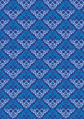 seamless pattern with blue shapes