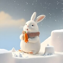 Arctic Rabbit, For Kids, Generative AI, Illustration