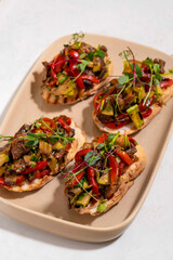 Mexican tacos with beef .