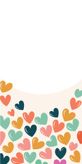 Colorful Heart Shapes Decorated Background And Space For Text Or Message.