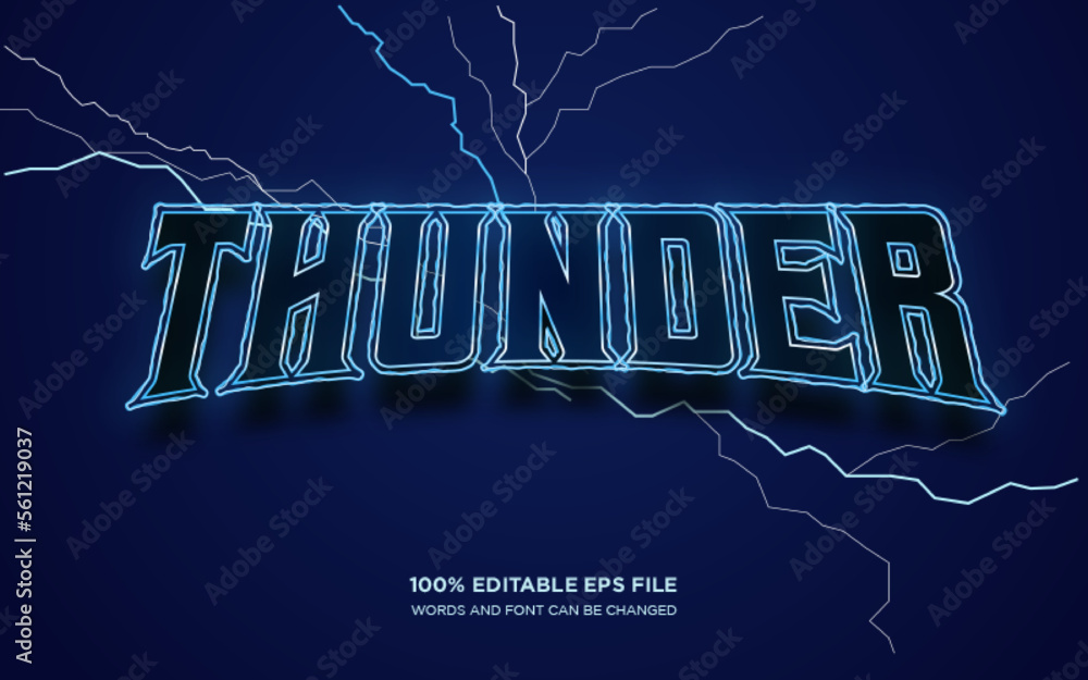 Poster thunder editable text style effect