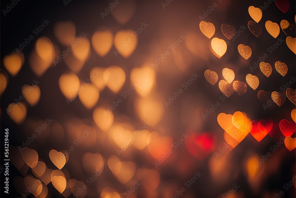 Poster valentine day bokeh background. generative ai