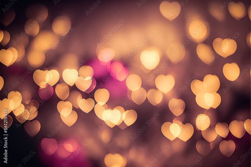 Poster valentine day bokeh background. generative ai