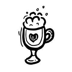 Tea or coffee cup vector doodle hand drawn line illustration