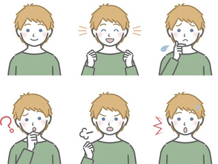 白人少年の色々な表情