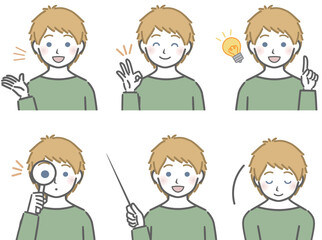 解説する白人の少年