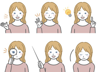 解説する白人の少女