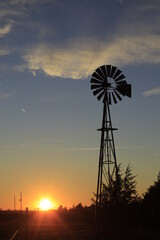 windmill at sunset