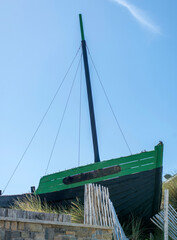 Vieux bateau de pêche en bois à Berck-sur-Mer, Pas-de-Calais, France