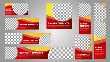 set of banners design template