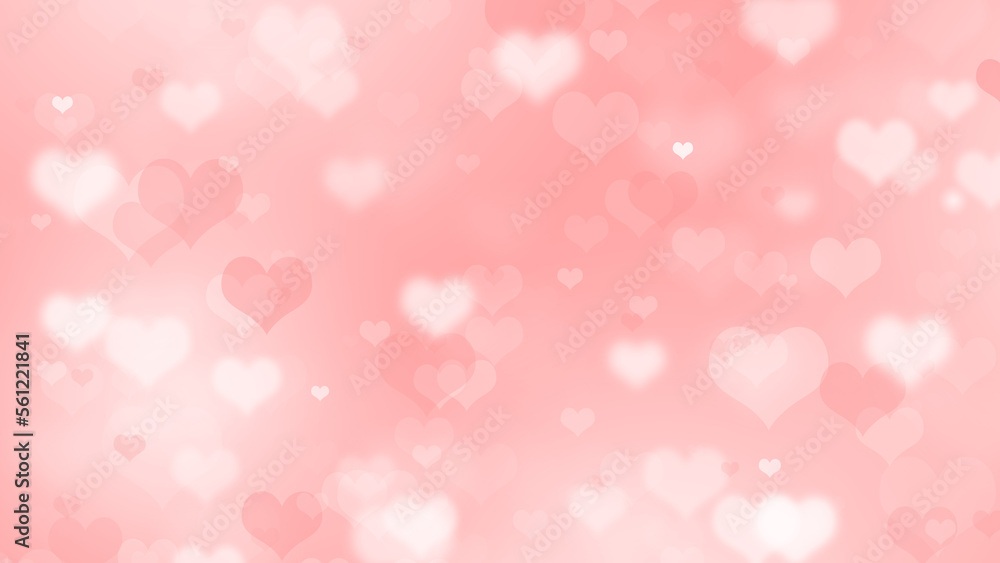 Wall mural pink background with hearts