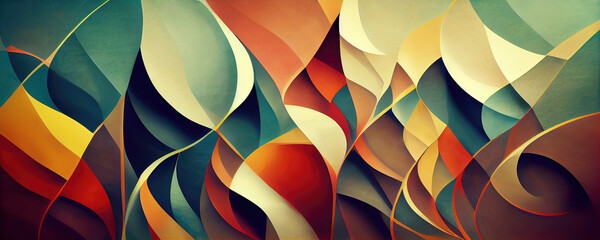 Abstract colorful christmas wallpaper background panorama header (Generative AI) - obrazy, fototapety, plakaty