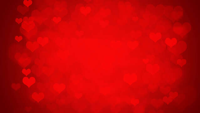 red background with heart love for valentine day