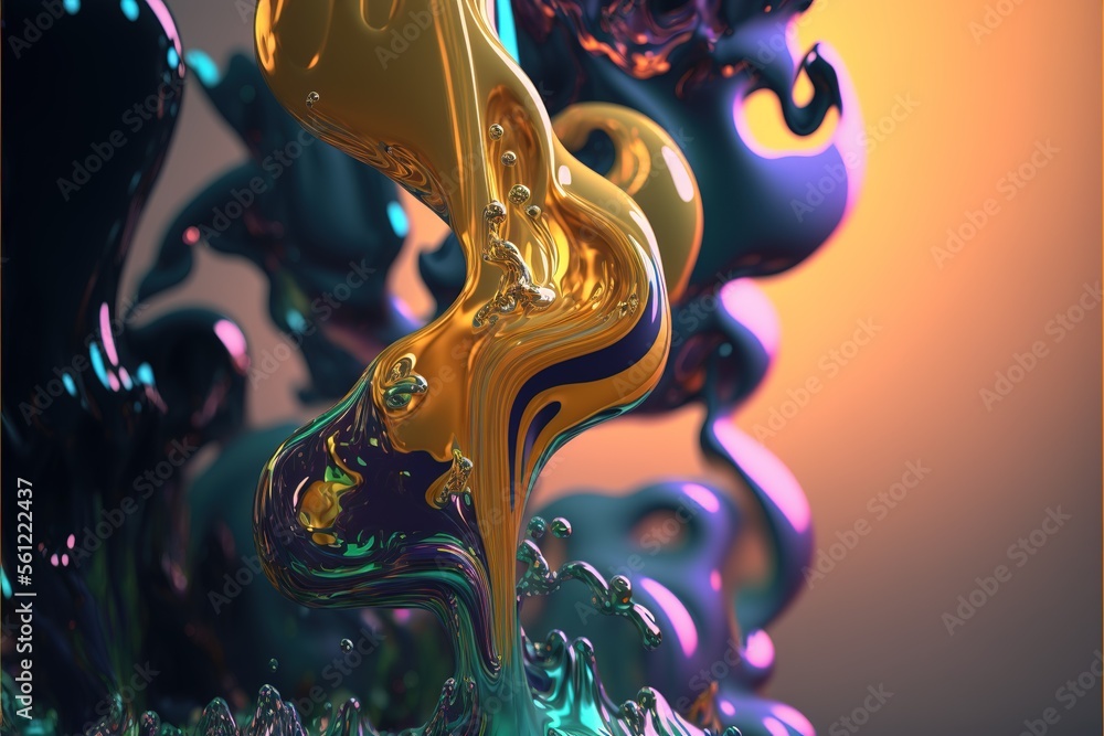 Poster fluid abstract colors dimension look background. generative ai