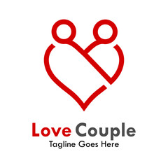 Love couple logo template illustration