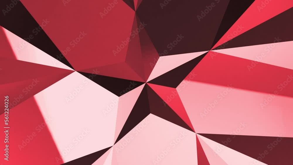 Poster spinning five-pointed red diamond background loop. iridescent rotating brilliant facets seamless bac