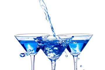 Martini Cocktail or cosmopolitan in Glasses