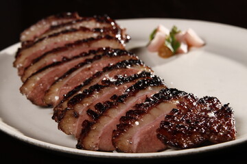 Sliced dry aged duck breast