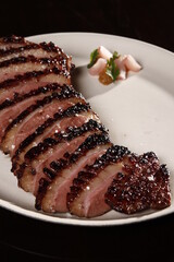 Sliced dry aged duck breast