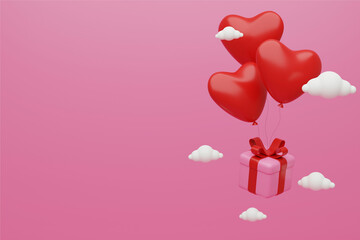 3d rendering romantic Valentine's day background