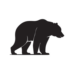 Bear icon logo. Minimal modern black and white vector illustration. Clean company logo. Isolated simple silhouette of zoo animal. Wild mammal. Logotype for business. Brand identity. Hipster mascot.