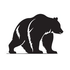 Naklejka na ściany i meble Bear icon logo. Minimal modern black and white vector illustration. Clean company logo. Isolated simple silhouette of zoo animal. Wild mammal. Logotype for business. Brand identity. Hipster mascot.