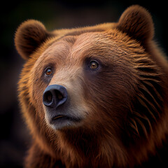 Fototapeta na wymiar Brown bear close up. Generative Ai.