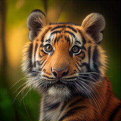 Portrait of a Bengal tiger. Generative Ai.