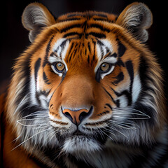 The portrait of a tiger. Generative Ai.